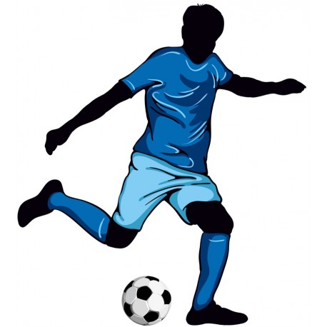 Sticker deco footballeur rouge