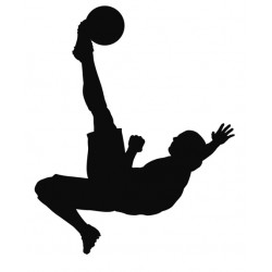 Sticker deco footballeur avec ballon