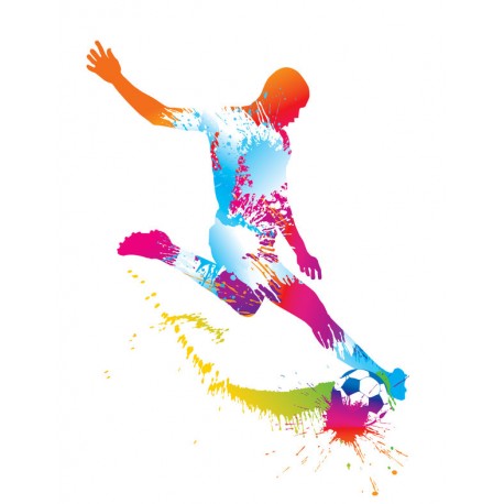Sticker joueur de foot en couleurs
