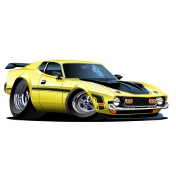 Sticker voiture sport jaune