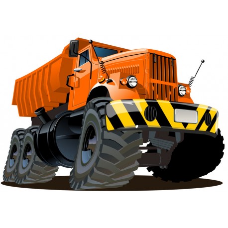 Sticker camion benne cartoon