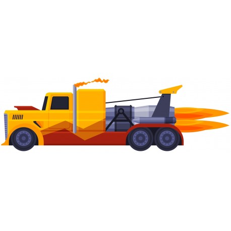 Sticker camion truck US rouge