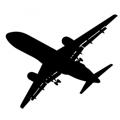 Sticker avion de ligne silhouette decolle