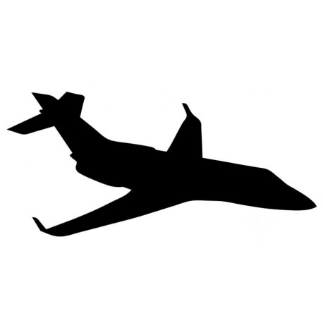 Sticker avion de ligne silhouette front