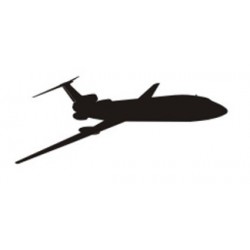 Sticker avion sans roue en vol