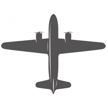 Sticker avion ligne couleurs vue
