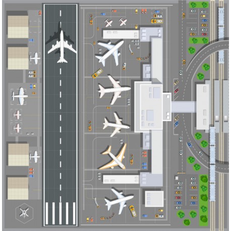 Sticker avion blanc de cote