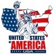Sticker carre drapeau USA