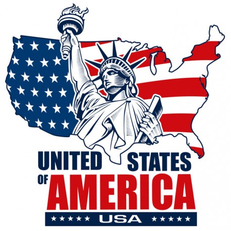 Sticker carre drapeau USA