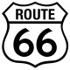 Sticker route 66 rouge et bleu