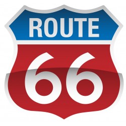 Sticker route 66 noir et blanc