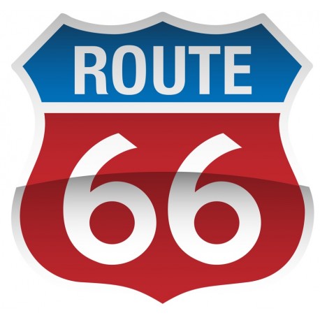 Sticker route 66 noir et blanc