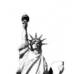 Sticker carte US drapeau