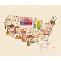 Sticker plaque vintage route 66