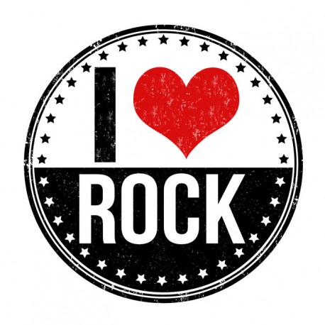 Sticker rock and rollguitare