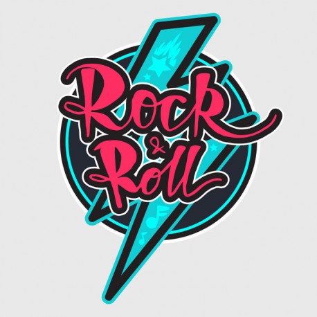 Sticker cercle i love rock