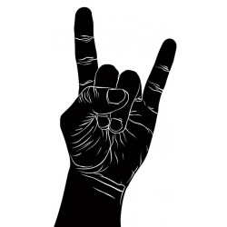 Sticker main de rock