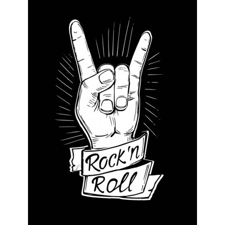 Sticker main de rock noir