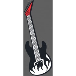 Sticker guitare vintage rock 2