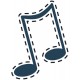 Sticker note de musique rouge
