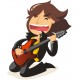 Sticker guitare flamme jaune
