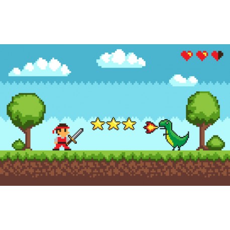Sticker paysage de mario