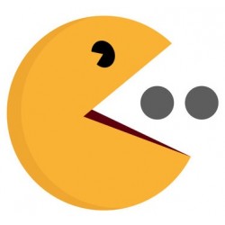 Sticker pac man carre