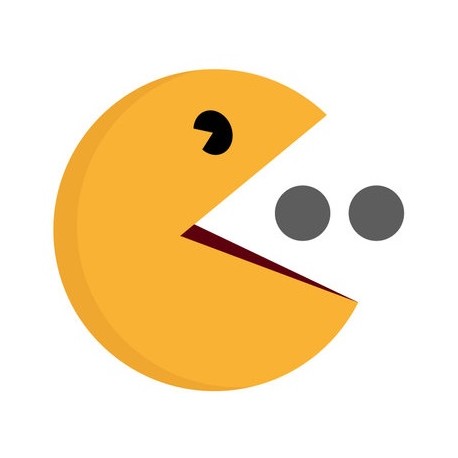 Sticker pac man carre