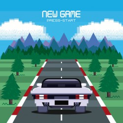 Sticker jeu video voiture vintage