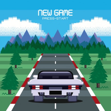 Sticker jeu video voiture vintage