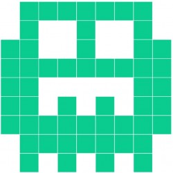 Sticker monstre invasion pixels jaune