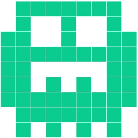 Sticker monstre invasion pixels jaune