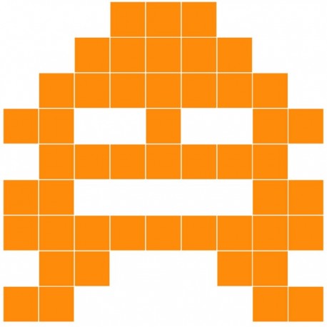 Sticker monstre invasion pixels menthe