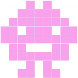 Sticker monstre invasion pixels orange