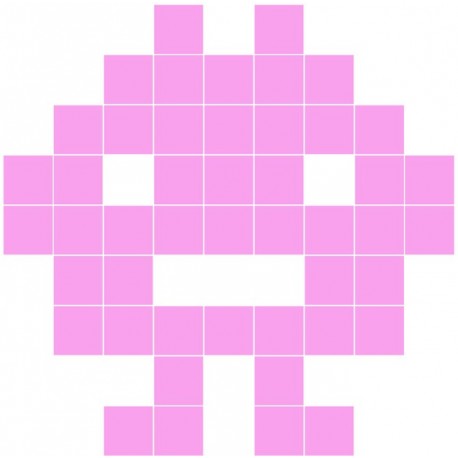 Sticker monstre invasion pixels orange