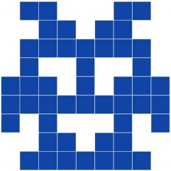 Sticker monstre invasion pixels rose