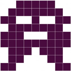 Sticker monstre invasion pixels bleu ciel