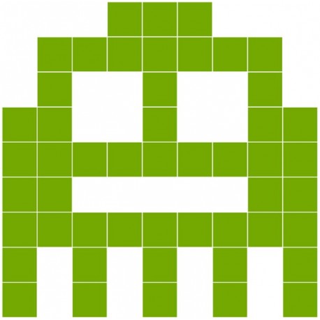 Sticker monstre invasion pixels violet