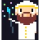 Sticker personnage pixels hache