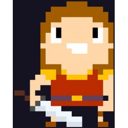 Sticker personnage pixels magicien