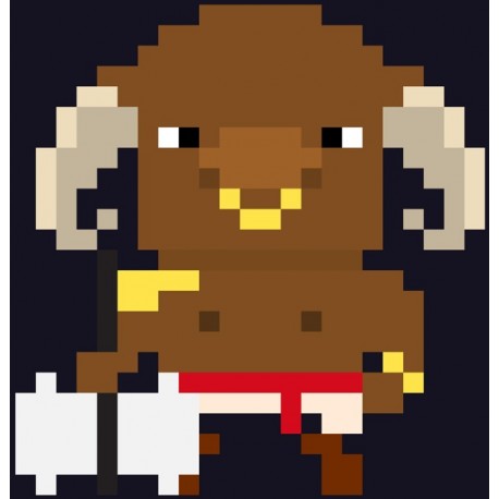 Sticker personnage pixels epee