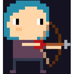 Sticker personnage pixels taureau