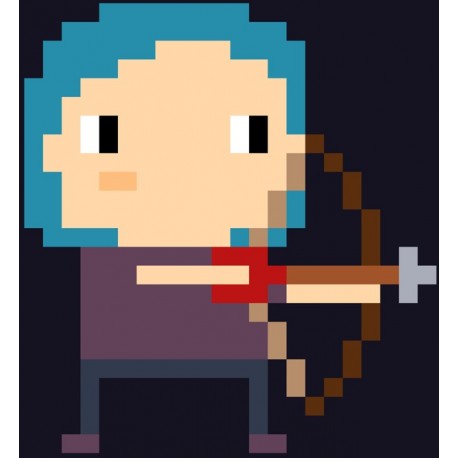 Sticker personnage pixels taureau