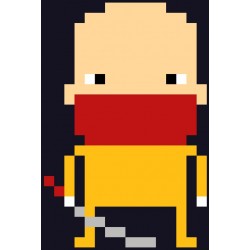 Sticker personnage pixels lance