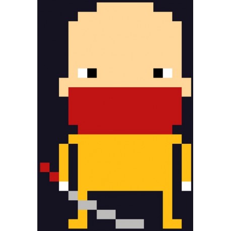 Sticker personnage pixels lance