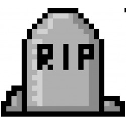 Sticker tete mort pixels