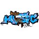 Sticker graffiti hip hop violet