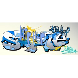 Sticker graffiti style violet