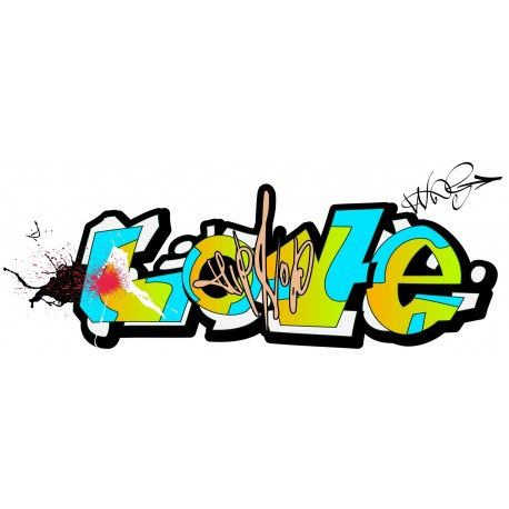 Sticker love graffiti explosif
