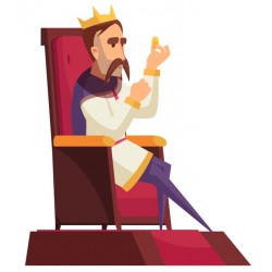 Sticker cure assis sur trone